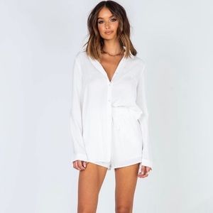 Princess Polly Chloe linen shirt and shorts